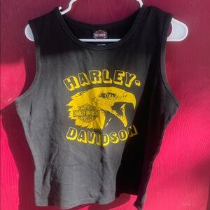 Harley-Davidson black and gold Tank Top in Black with Yellow Eagle 2007